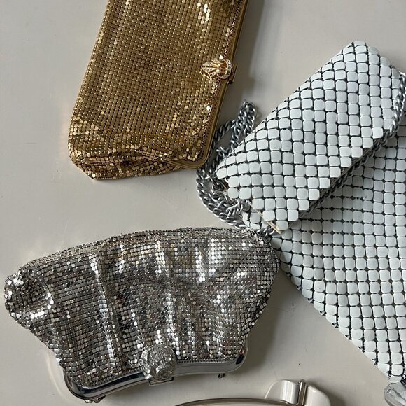 Whiting and Davis Co. silver beaded jeweled small purse - Picture 8 of 10